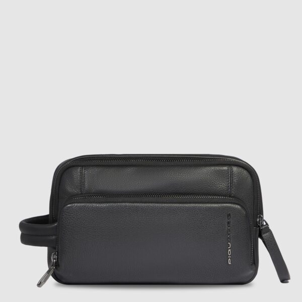 Beauty Case Piquadro In Pelle Cronus Nero su linait