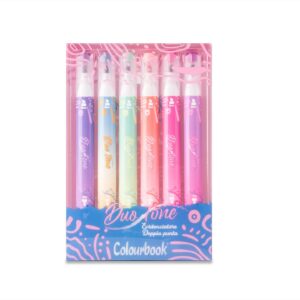 Set 6 Evidenziatori Doppia Punta Duo Tone su linait