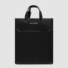 Tote Bag Piquadro Donna Porta Computer 14 In Pelle Blue Sqaure Nero su linait