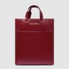Tote Bag Piquadro Donna Porta Computer 14 In Pelle Blue Sqaure Rosso su linait