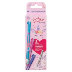 Penna Cancellabile Tratto CANCELLIK Candy Collection confezione 3 Penne con Omaggio Matita Giotto Make Up