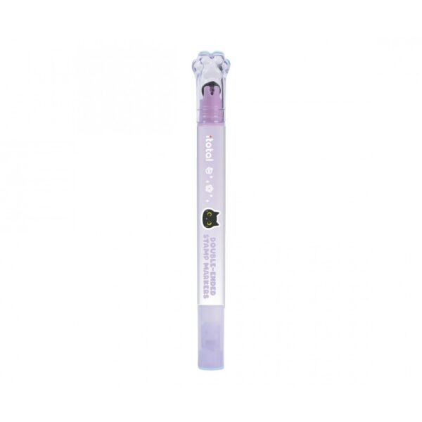 Evidenziatore 2 in 1 con Timbro a Rullo Viola su linait