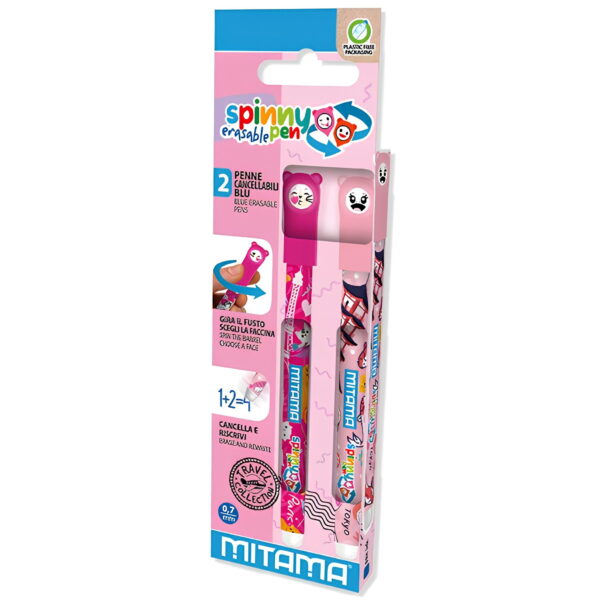 Set 2 Penne Cancellabili Mitama Spinny Fantasy Parigi - Tokyo Blu su linait