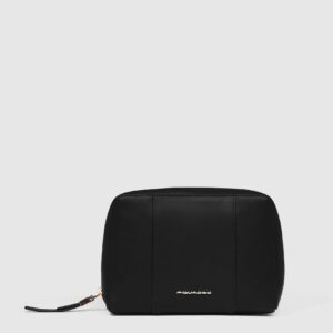 Trousse Piquadro Portatrucchi in Pelle Circle Nero su linait