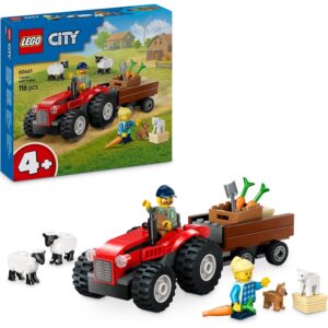 LEGO City Trattore Agricolo Rosso con Rimorchio e Pecore su linait