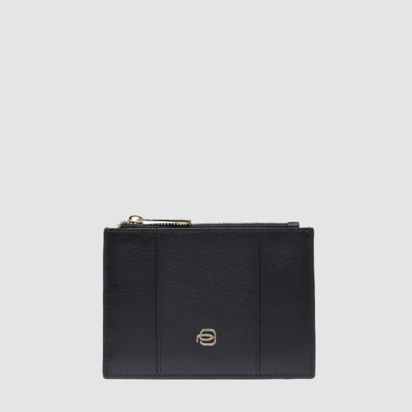 Portamonete Piquadro Donna Sottile In Pelle Circle Nero su linait