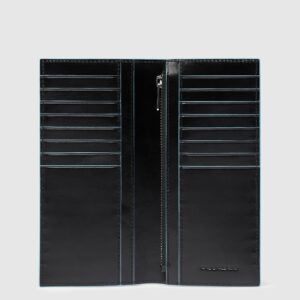 Portafoglio Piquadro Uomo Grande Verticale in Pelle BLUE SQUARE Nero su linait