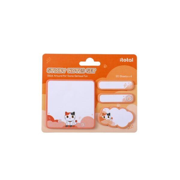 Set Sticky Notes Orange Cat su linait