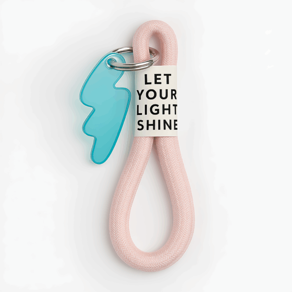 Portachiavi Cartomania Let Your Light Shine Rosa su linait