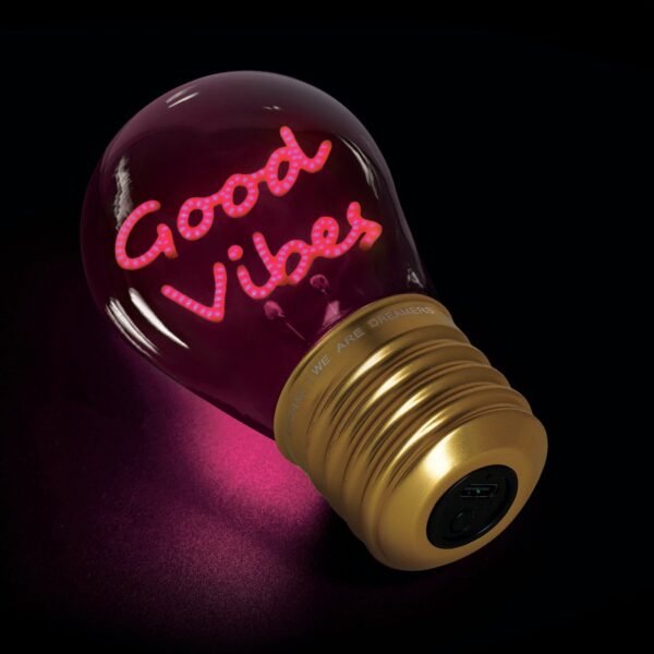 Lampada da Tavolo a Forma di Lampadina Bulb Fiction Good Vibes su linait