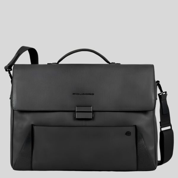 Cartella Piquadro porta pc con patta in pelle Pan nero - CA4254S94/N