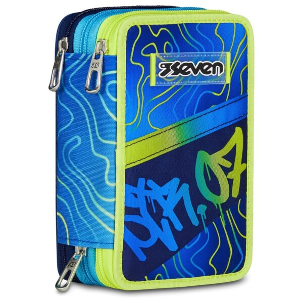 Astuccio Triplo Scuola Elementare Seven NUANCED BLUE su linait