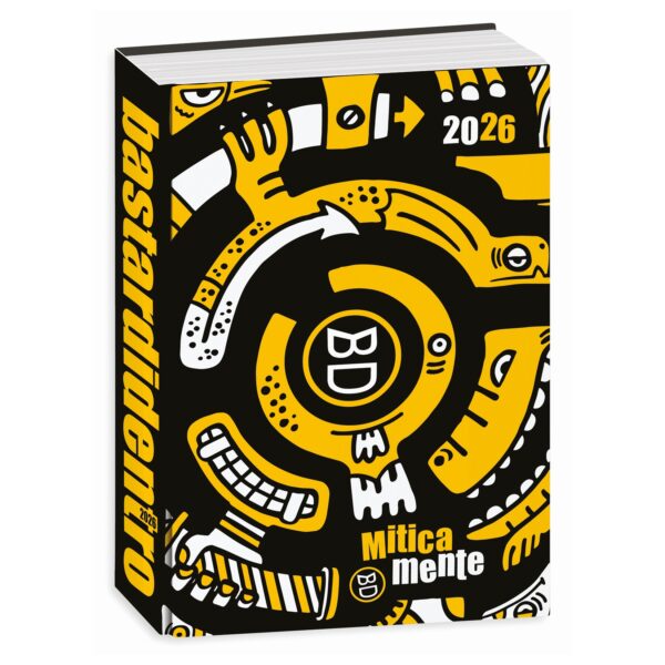 Diario BastardiDentro Miticamente Fluo 2025/26 Datato 13.6x18.3 Cartonato Giallo su linait