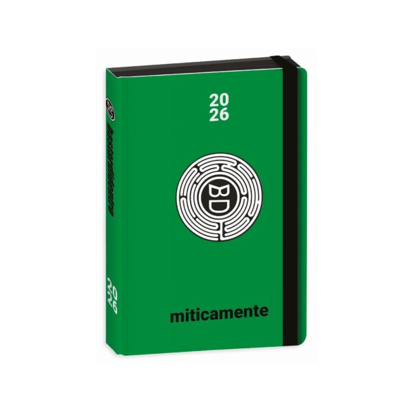 Diario BastardiDentro Miticamente Special PU 2025/26 Datato 16 Mesi 11x15 cm Copertina Morbida Verde su linait