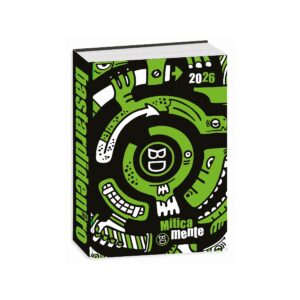 Diario BastardiDentro Miticamente Fluo 2025/26 Datato 11.5x15.9 Cartonato Verde Fluo su linait