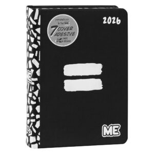 Comix Diario Scuola Me Classic = 2025/26 16 mesi datato Nero/Bianco 12x16.5cm su linait