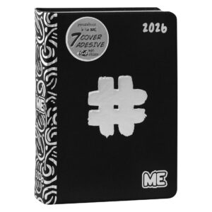 Comix Diario Scuola Me Classic 2025/26 16 mesi datato Nero/Argento 12x16.5cm su linait