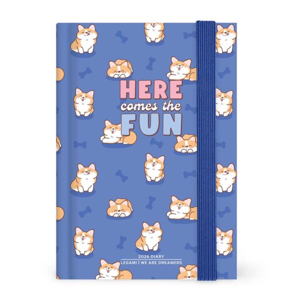 Agenda 12 Mesi Settimanale Legami Small 2025/2026 Blue Corgi su linait