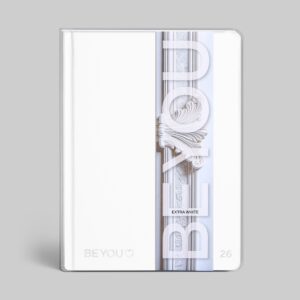 BE YOU - Diario Extra White 2025-2026 con Sticker 12.5 x 16.5 cm