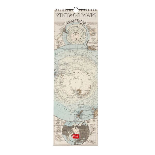 Calendario Da Parete 12 Mesi Legami 2026 16x49 cm Vintage Maps su linait