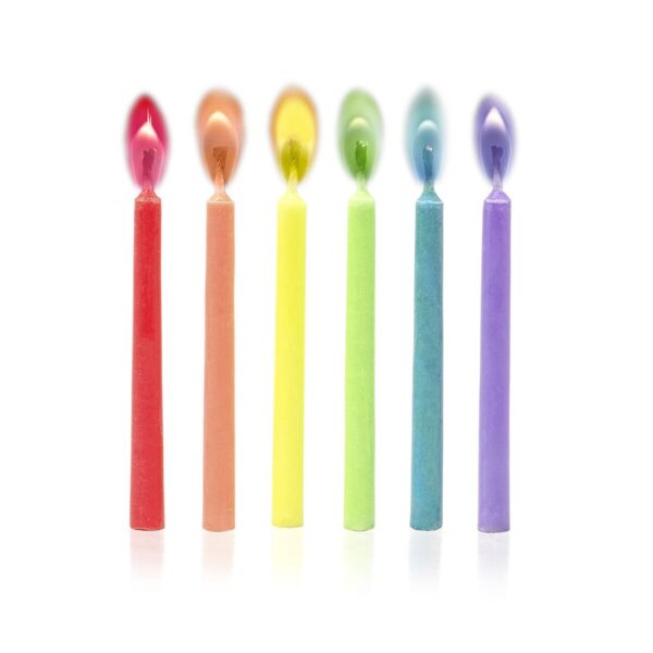 Candeline con Fiamma Colorata 12 Multicolor su linait