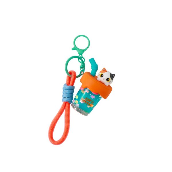 Portachiavi Bubble Tea Orange Cat
