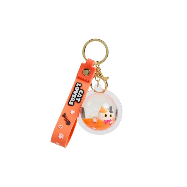 Portachiavi Liquid A Sfera Orange Cat