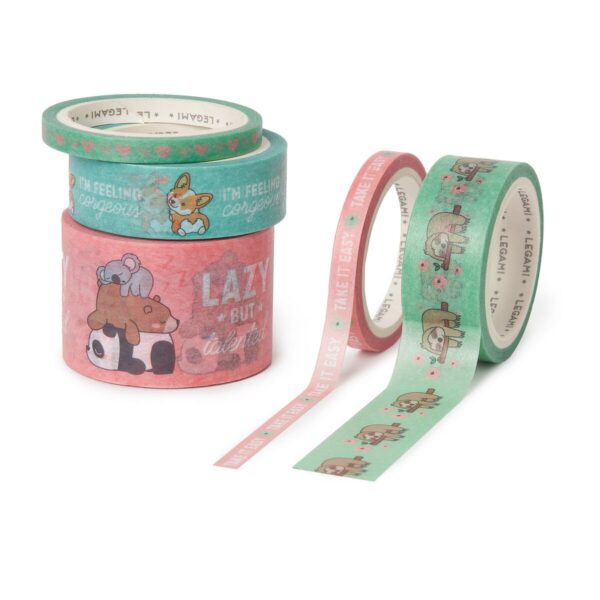 Set di 5 Nastri Adesivi di Carta Tape By Tape Cute Animals su linait