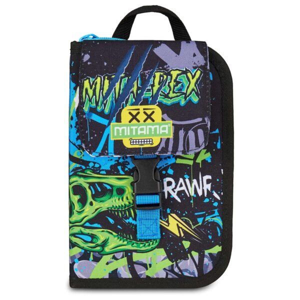 Astuccio Scuola Mitama 1 Zip Nero – Triplo Scomparto Completo di Penne