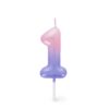 Candela per Torta - Happy Birthday Candle Numero 1 Rosa su linait