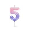 Candela per Torta - Happy Birthday Candle Numero 5 Rosa su linait