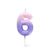 Candela per Torta - Happy Birthday Candle Numero 6 Rosa su linait