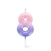 Candela per Torta - Happy Birthday Candle Numero 8 Rosa su linait