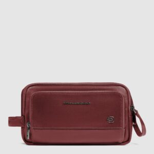 Beauty Case Piquadro In Pelle Marrone su linait