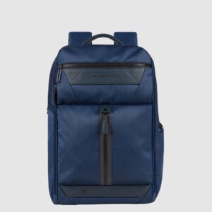 Zaino PIQUADRO Pelle e Tessuto Porta Pc 14 e Tablet Linea Trakai Blu su linait