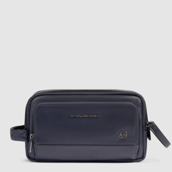 Beauty Case Piquadro In Pelle Philip Blu su linait