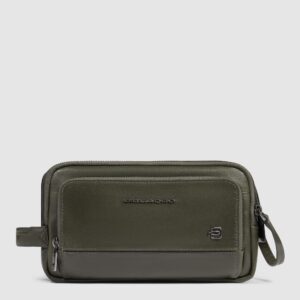Beauty Case Piquadro In Pelle Verde su linait