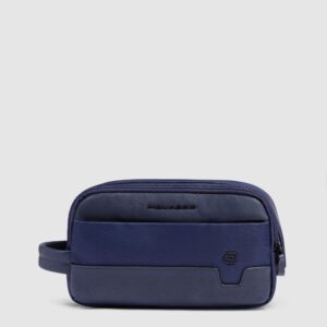 Beauty Case Piquadro Uomo In Tessuto Riciclato Marcel Blu su linait