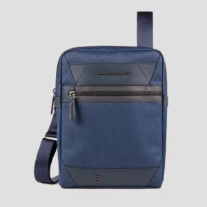 Borsello Piquadro Porta Tablet In Pelle e Tessuto Trakai Blu su linait