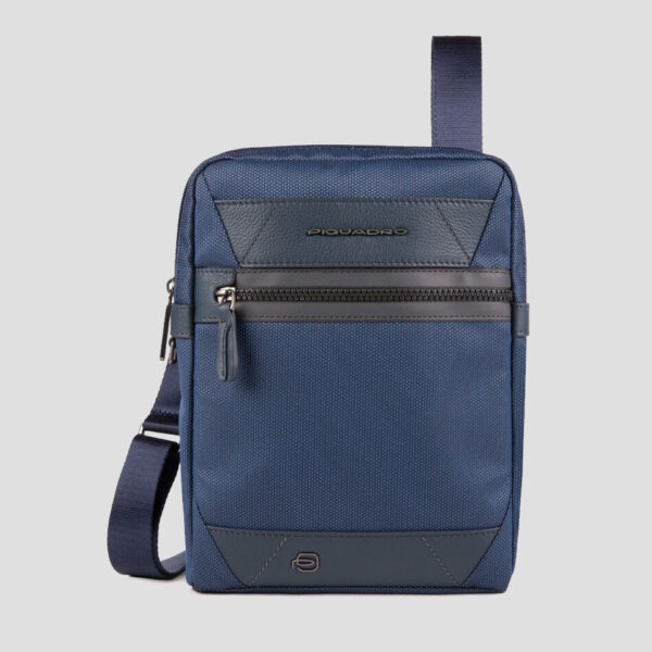 Borsello Piquadro Porta Tablet In Pelle e Tessuto Trakai Blu su linait