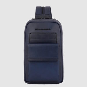 Monospalla Piquadro Uomo Per Tablet Mini Portabile a Zaino In Pelle Finn Blu su linait