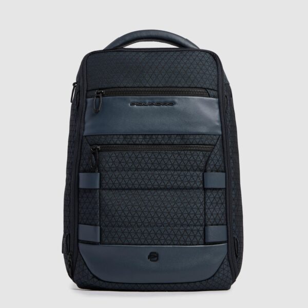 Zaino Piquadro Da Viaggio Modulare Porta PC 14 In Tessuto Riciclato Hex Blu su linait