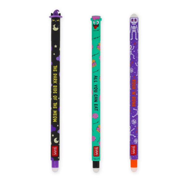 Legami Set di 3 Penne Gel Cancellabili Hallowen Edition The Boo Crew Viola