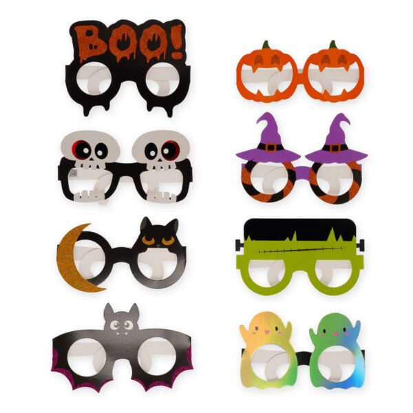 Set di 8 Occhiali in Carta Halloween Trick Or Treat su linait