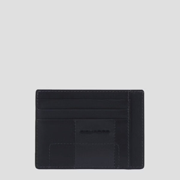 Bustina Piquadro Porta Carte Credito Tascabile In Pelle Finn Nero su linait