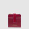 Portacarte Piquadro Donna Con Portamonete In Pelle Blue Square Rosso su linait