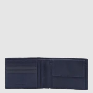 Portafoglio Piquadro Uomo Con Porta Monete In Pelle Finn Blu su linait