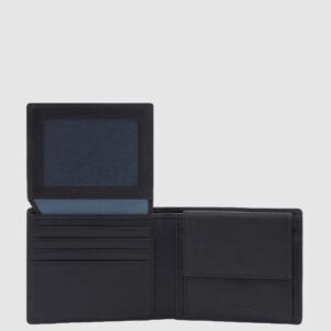 Portafoglio Piquadro Uomo Volantino Porta Documenti in Pelle Finn Nero su linait