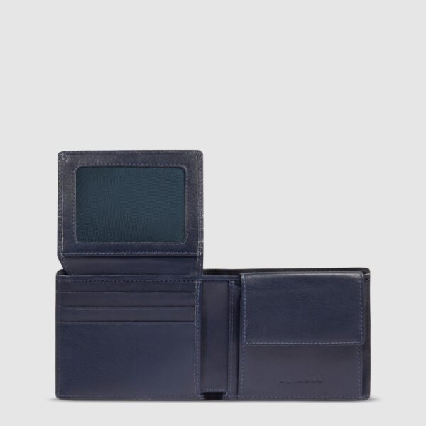 Portafoglio Piquadro Uomo con Volantino Porta Documenti in Pelle Philip Blu su linait