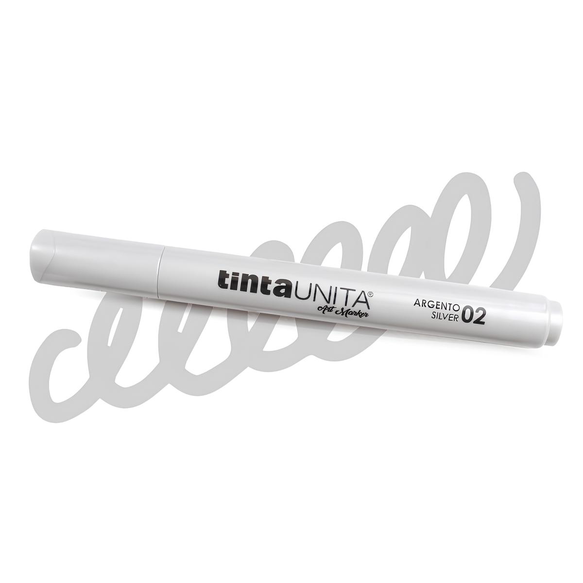 Pennarelli Acrilici tintaUNITA Art Marker tratto 1.8 - 4 Argento su linait